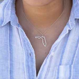Maya Brenner Florida State Pendant Necklace in Sterling Silver